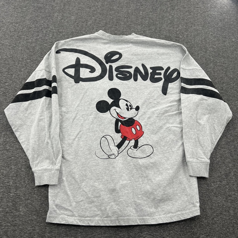 Disney Mickey Mouse Spirit Jersey Small Gray Striped *FLAW